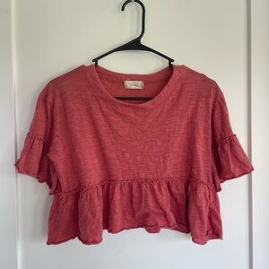 Altar'd State Women's Round Neck Short Sleeve Crop Top Size Small